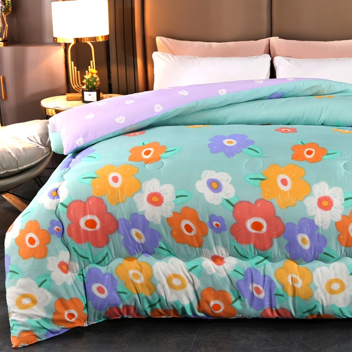 91家纺网 家纺一手货源 找家纺 百花王 2022新款印花礼品冬被子被芯（花型随机） 爱的花海