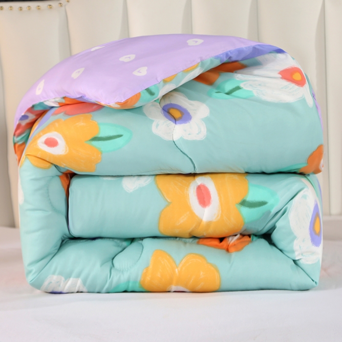 91家纺网 家纺一手货源 找家纺 百花王 2022新款印花礼品冬被子被芯（花型随机） 爱的花海