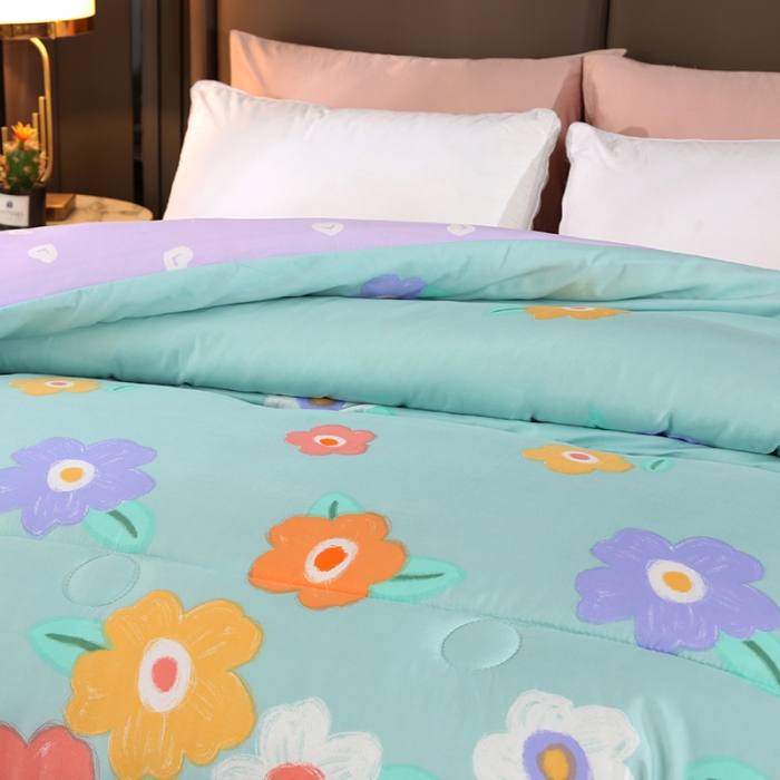 91家纺网 家纺一手货源 找家纺 百花王 2022新款印花礼品冬被子被芯（花型随机） 爱的花海