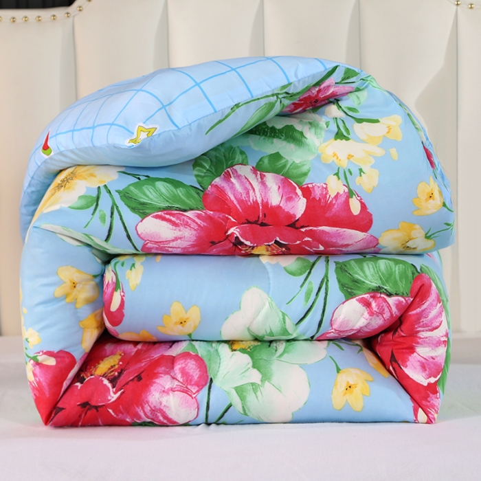 91家纺网 家纺一手货源 找家纺 百花王 2022新款印花礼品冬被子被芯（花型随机） 富贵花开