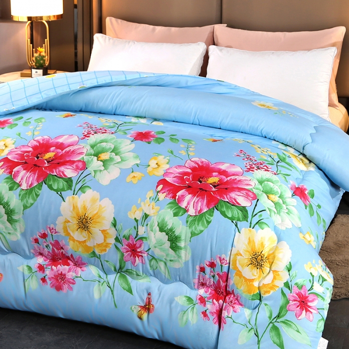 91家纺网 家纺一手货源 找家纺 百花王 2022新款印花礼品冬被子被芯（花型随机） 富贵花开