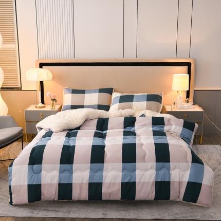 91家纺网 家纺一手货源 找家纺 圣靓 2025新款加厚印花羊羔绒冬被被芯春秋被子 幽兰格调