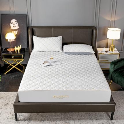 91家纺网 家纺一手货源 找家纺 （总）云棉坊2022新款轻奢刺绣抗菌夹棉床笠床笠式床护垫直播