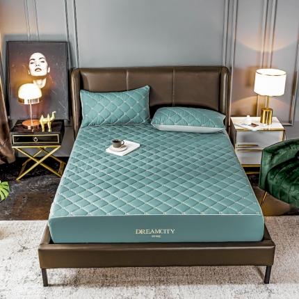 91家纺网 家纺一手货源 找家纺 （总）云棉坊2022新款轻奢刺绣抗菌夹棉床笠床笠式床护垫直播