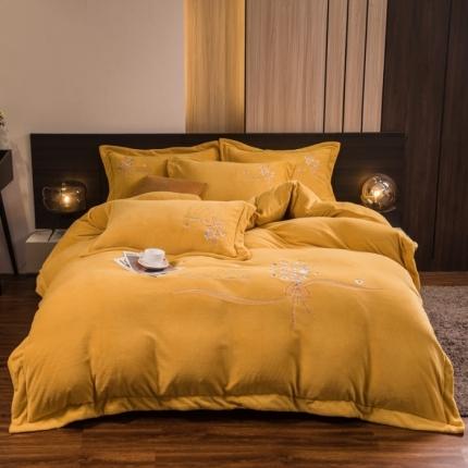 91家纺网 家纺一手货源 找家纺 总绒博士新款秋冬220g法莱水晶魔法四件套-倾城之恋