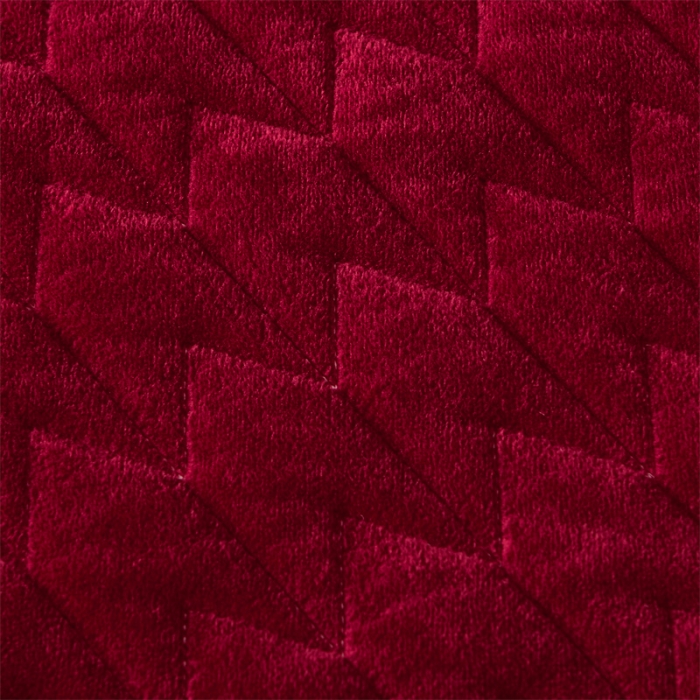 91家纺网 家纺一手货源 找家纺 恒爱 2022秋冬新款A类宝宝绒轻奢刺绣床笠 轻奢床笠酒红