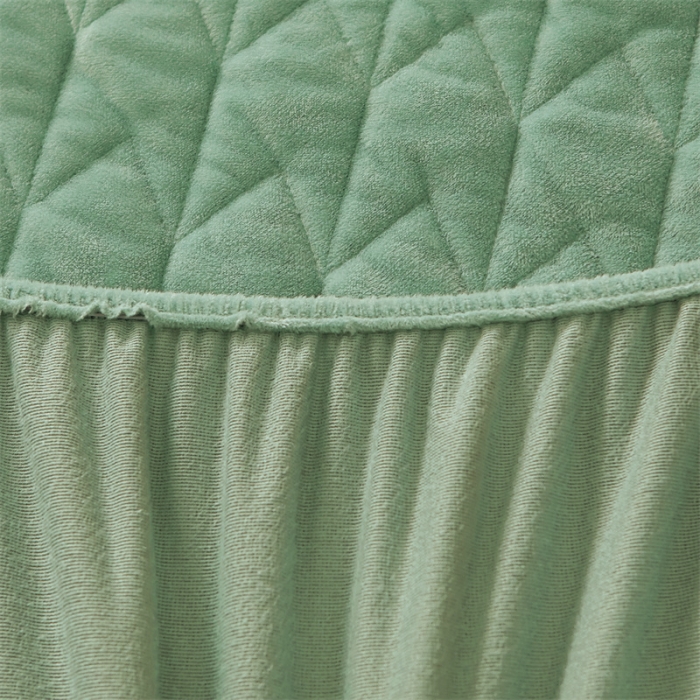 91家纺网 家纺一手货源 找家纺 恒爱 2022秋冬新款A类宝宝绒轻奢刺绣床笠 轻奢床笠抹茶绿