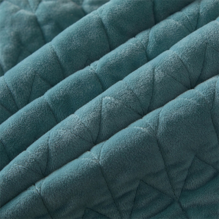 91家纺网 家纺一手货源 找家纺 恒爱 2022秋冬新款A类宝宝绒轻奢刺绣床笠 轻奢床笠浅灰蓝