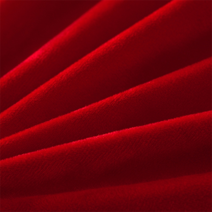 91家纺网 家纺一手货源 找家纺 恒爱 2022秋冬新款A类宝宝绒轻奢刺绣床笠 轻奢床笠中国红