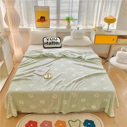 蜜柚 2024新款立体锁边云朵绒印花毛毯四季毯 向阳花开