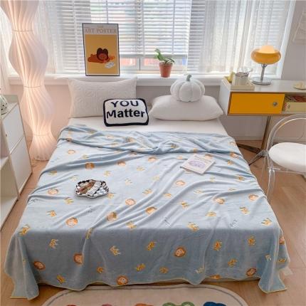 蜜柚 2024新款立体锁边云朵绒印花毛毯四季毯 狮子王