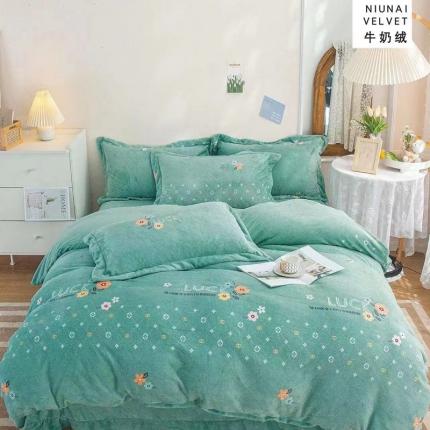 91家纺网 家纺一手货源 找家纺 （总）尚品凤凰2025新款高克重印花牛奶绒四件套-工艺款