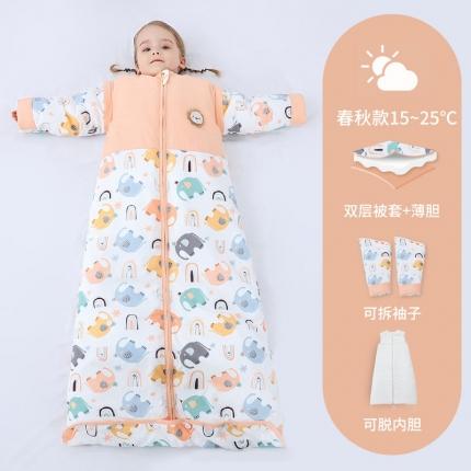 91家纺网 家纺一手货源 找家纺 婴儿全棉睡袋春秋冬季薄款宝宝儿童中大童加厚防踢被被子四季通用