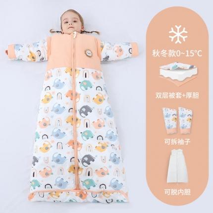91家纺网 家纺一手货源 找家纺 婴儿全棉睡袋春秋冬季薄款宝宝儿童中大童加厚防踢被被子四季通用