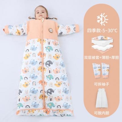 91家纺网 家纺一手货源 找家纺 婴儿全棉睡袋春秋冬季薄款宝宝儿童中大童加厚防踢被被子四季通用