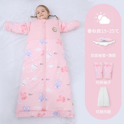 91家纺网 家纺一手货源 找家纺 婴儿全棉睡袋春秋冬季薄款宝宝儿童中大童加厚防踢被被子四季通用