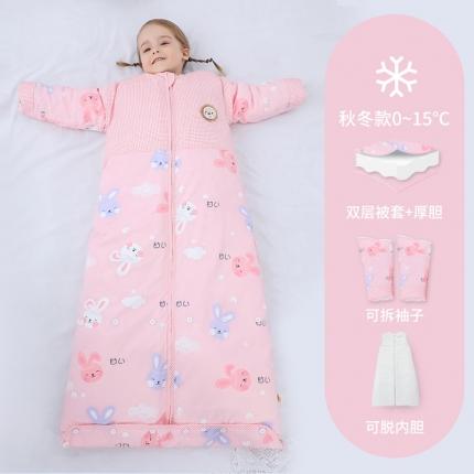 91家纺网 家纺一手货源 找家纺 婴儿全棉睡袋春秋冬季薄款宝宝儿童中大童加厚防踢被被子四季通用