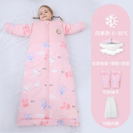 91家纺网 家纺一手货源 找家纺 婴儿全棉睡袋春秋冬季薄款宝宝儿童中大童加厚防踢被被子四季通用