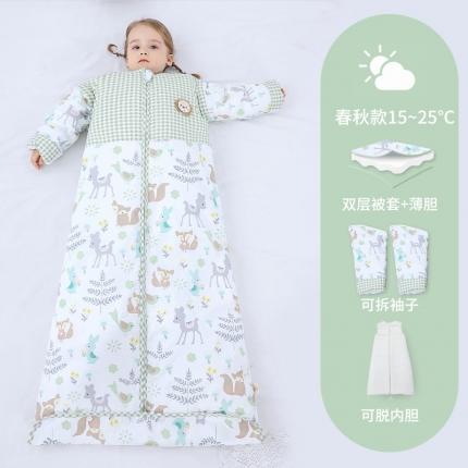 91家纺网 家纺一手货源 找家纺 婴儿全棉睡袋春秋冬季薄款宝宝儿童中大童加厚防踢被被子四季通用