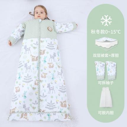 91家纺网 家纺一手货源 找家纺 婴儿全棉睡袋春秋冬季薄款宝宝儿童中大童加厚防踢被被子四季通用