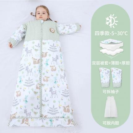 91家纺网 家纺一手货源 找家纺 婴儿全棉睡袋春秋冬季薄款宝宝儿童中大童加厚防踢被被子四季通用