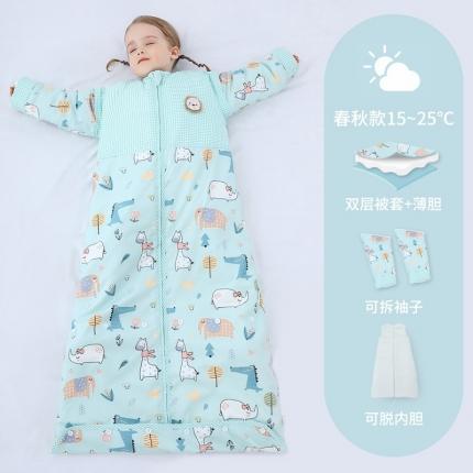 91家纺网 家纺一手货源 找家纺 婴儿全棉睡袋春秋冬季薄款宝宝儿童中大童加厚防踢被被子四季通用