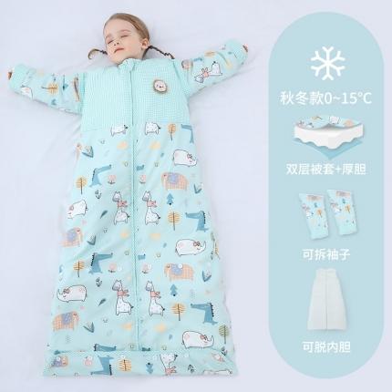 91家纺网 家纺一手货源 找家纺 婴儿全棉睡袋春秋冬季薄款宝宝儿童中大童加厚防踢被被子四季通用