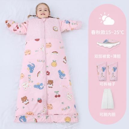 91家纺网 家纺一手货源 找家纺 婴儿全棉睡袋春秋冬季薄款宝宝儿童中大童加厚防踢被被子四季通用