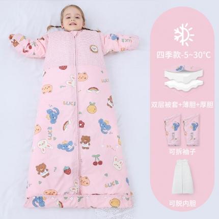 91家纺网 家纺一手货源 找家纺 婴儿全棉睡袋春秋冬季薄款宝宝儿童中大童加厚防踢被被子四季通用