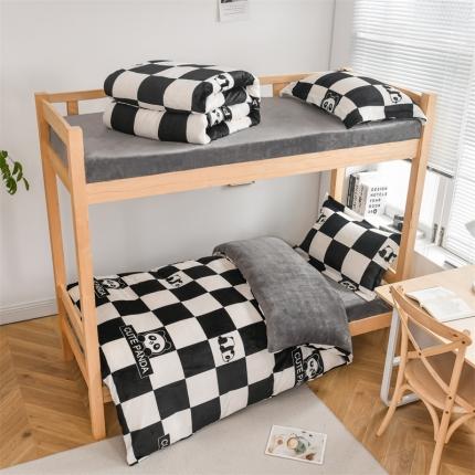 91家纺网 家纺一手货源 找家纺 （总）宅部落2022新款学生宿舍牛奶绒三件套单人法莱绒四件套