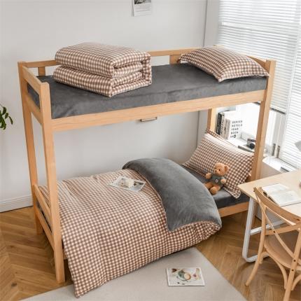 91家纺网 家纺一手货源 找家纺 （总）宅部落2022新款学生宿舍牛奶绒三件套单人法莱绒四件套