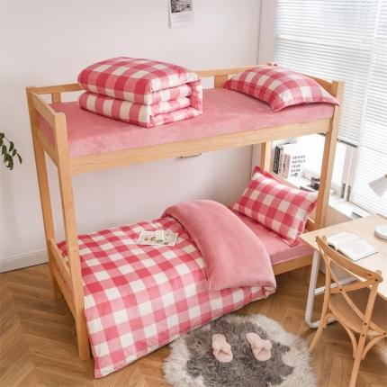 91家纺网 家纺一手货源 找家纺 （总）宅部落2022新款学生宿舍牛奶绒三件套单人法莱绒四件套