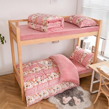 91家纺网 家纺一手货源 找家纺 （总）宅部落2022新款学生宿舍牛奶绒三件套单人法莱绒四件套