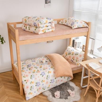 91家纺网 家纺一手货源 找家纺 （总）宅部落2022新款学生宿舍牛奶绒三件套单人法莱绒四件套