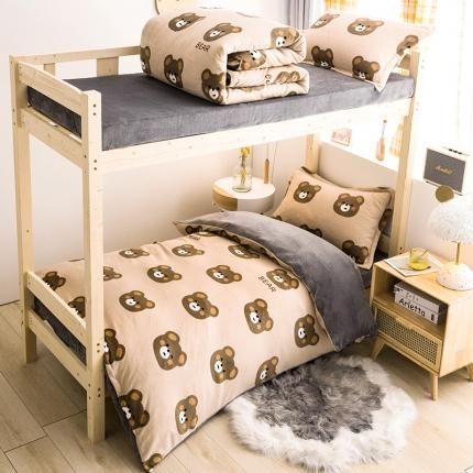 91家纺网 家纺一手货源 找家纺 （总）宅部落2022新款学生宿舍牛奶绒三件套单人法莱绒四件套