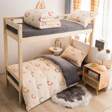 91家纺网 家纺一手货源 找家纺 （总）宅部落2022新款学生宿舍牛奶绒三件套单人法莱绒四件套