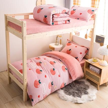 91家纺网 家纺一手货源 找家纺 （总）宅部落2022新款学生宿舍牛奶绒三件套单人法莱绒四件套