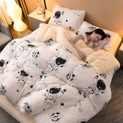 91家纺网 家纺一手货源 找家纺 （总）圣楚 2024年新款暖心羊羔绒冬被被子被芯直播爆款