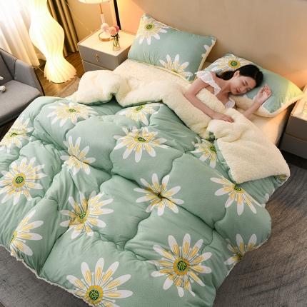 91家纺网 家纺一手货源 找家纺 （总）圣楚 2024年新款暖心羊羔绒冬被被子被芯直播爆款