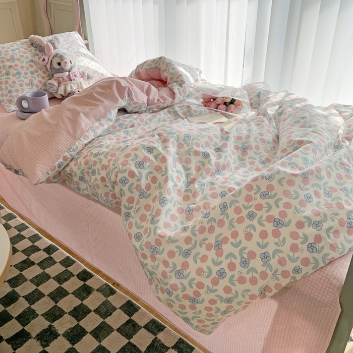 91家纺网 家纺一手货源 找家纺 （总）千朵 2022新款正宗13372全棉学生三件套套装