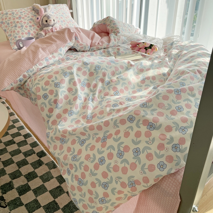 91家纺网 家纺一手货源 找家纺 （总）千朵 2022新款正宗13372全棉学生三件套套装