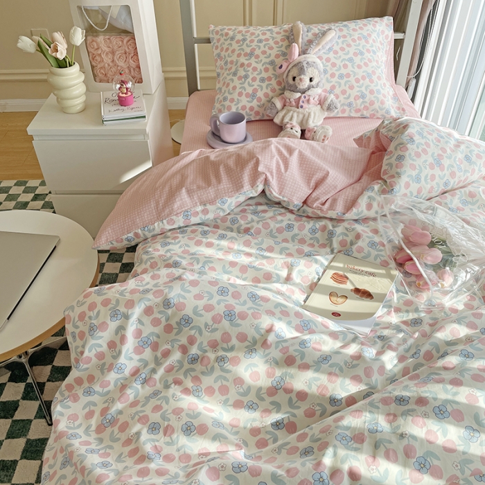 91家纺网 家纺一手货源 找家纺 （总）千朵 2022新款正宗13372全棉学生三件套套装