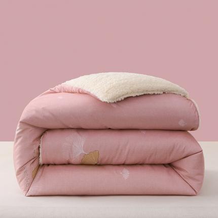 圣楚 2024年新款暖心羊羔绒冬被被子被芯直播爆款 杏杏相映