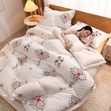 91家纺网 家纺一手货源 找家纺 （总）圣楚 2024新款秋冬暖眠大豆纤维冬被被子被芯直播爆款