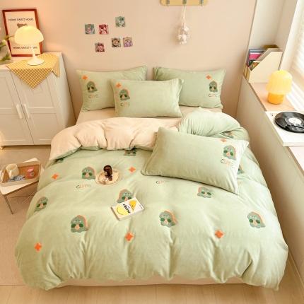 91家纺网 家纺一手货源 找家纺 （总）川悦生活 2022新款牛奶绒毛巾绣四件套