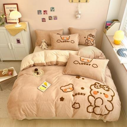 91家纺网 家纺一手货源 找家纺 （总）川悦生活 2022新款牛奶绒毛巾绣四件套