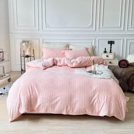 91家纺网 家纺一手货源 找家纺 （总）安莱生活 2022新款牛奶绒雕花210克重比弗利系列