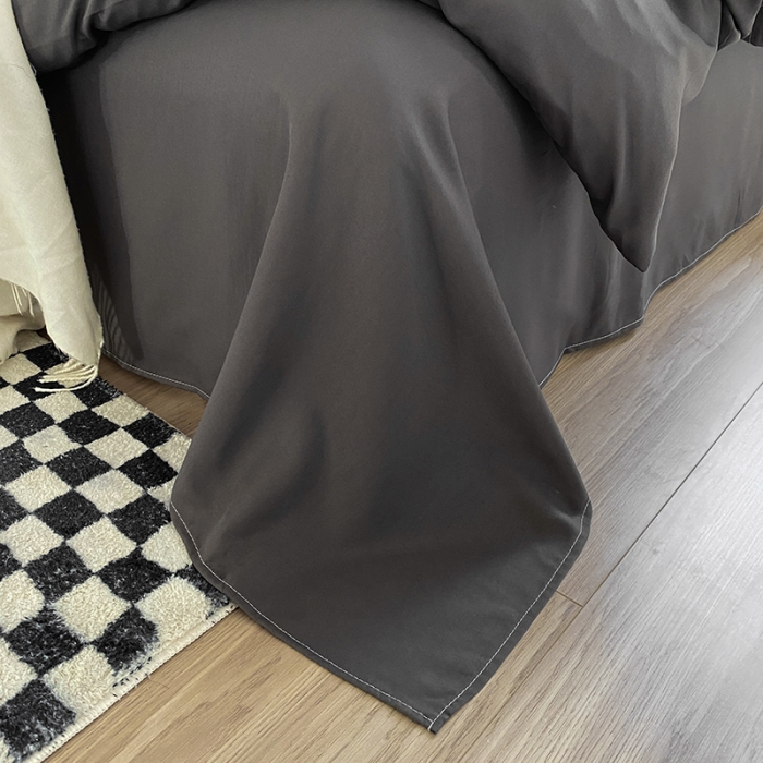 91家纺网 家纺一手货源 找家纺 赫然家纺 2026新款纯色磨毛系列床单款四件套 深灰