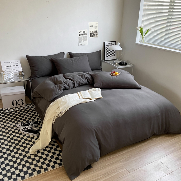 91家纺网 家纺一手货源 找家纺 赫然家纺 新款纯色磨毛系列-单被套 深灰