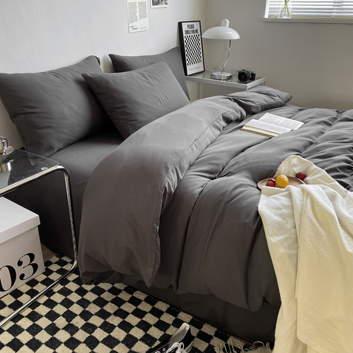 91家纺网 家纺一手货源 找家纺 赫然家纺 新款纯色磨毛系列-单被套 深灰